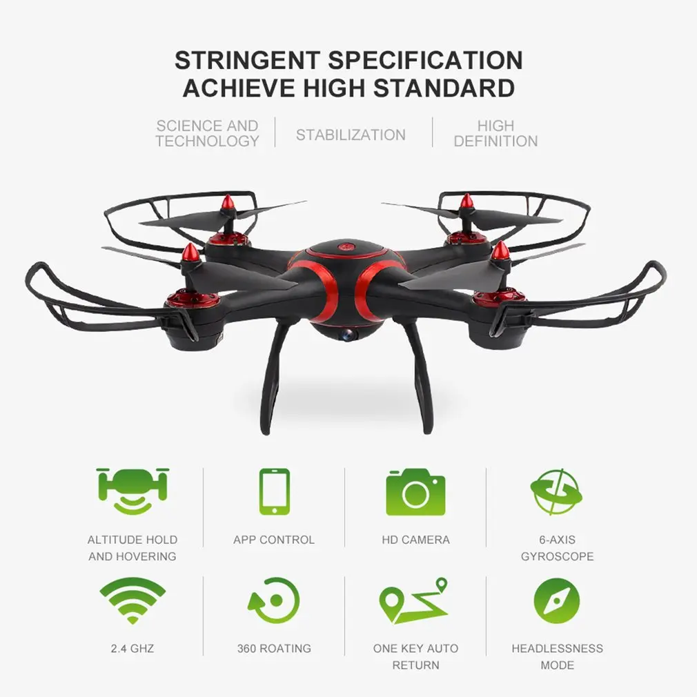 WI-FI RC квадрокоптера дрона с дистанционным управлением с светодиодный Ночное видение 720P Камера 360 Rolling Безголовый режим вертолет игрушки