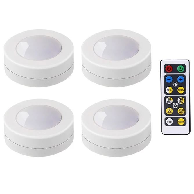 4 lamp 1 controller Теплый, белый, двойной цвет, изменяющий яркость, пульт дистанционного управления, шайба, ночные огни, сенсорный датчик, светодиодный светильник под шкафами, кухонный шкаф, лампа - Цвет: 4 lamp 1 controller