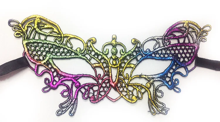 New Halloween colorful bronzing lace blindfold sexy masquerade party amorphous mask festive supplies mask halloween