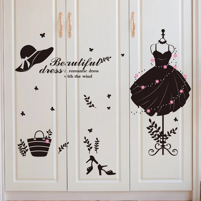 Beautiful Dresses Wall Art Sticker Vinyl Decal Home Room Window Door Decor Mural | Дом и сад