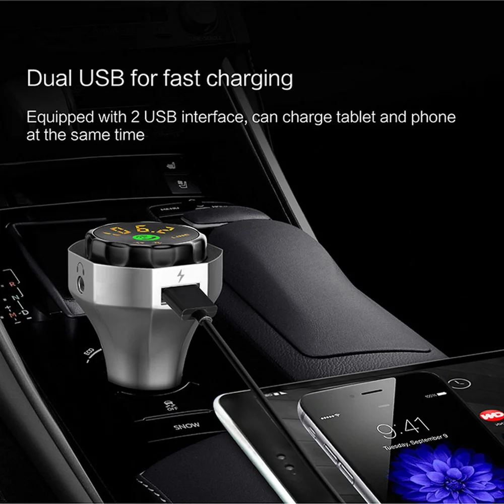 Автомобильный Bluetooth Fm передатчик салона автомобиля Mp3 плеер Bluetooth автомобиля Hands-free USB Зарядное устройство Высокое качество Mp3 плеер Авто Аудио