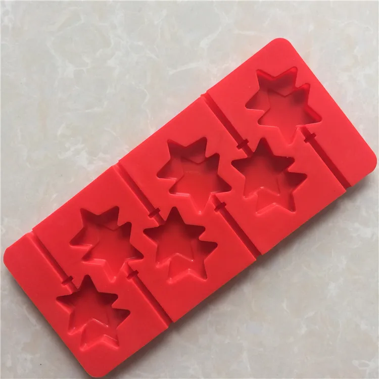 wholesale baton star shape silicone chocolate lollipop mold hand DIY baking tools handmade soap silicone mould