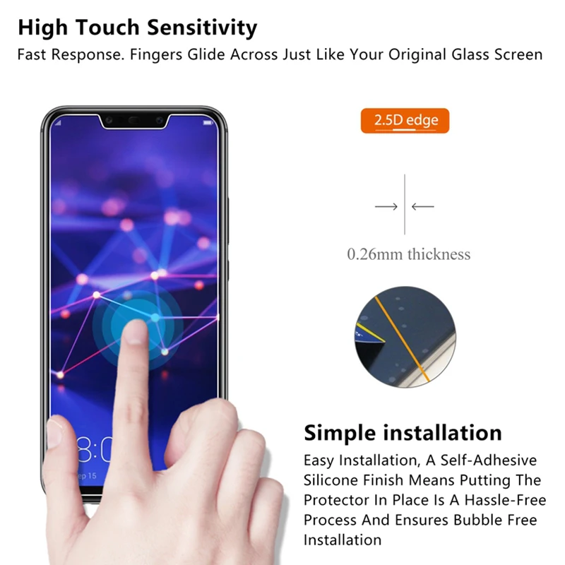 Защитное закаленное стекло 9H 2.5D для huawei PSmart, защитная пленка для huawei P Smart glass на рис LX1 LX2 LX3 LA1