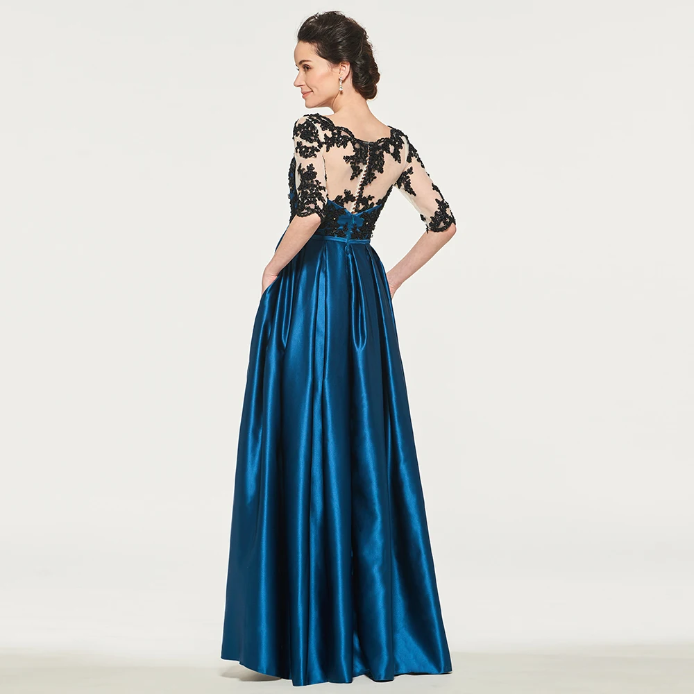 Dressv элегантное платье для матери невесты с глубоким вырезом, с короткими рукавами, с аппликацией из бисера, на пуговицах, длинное вечернее платье для мамы, платья на заказ