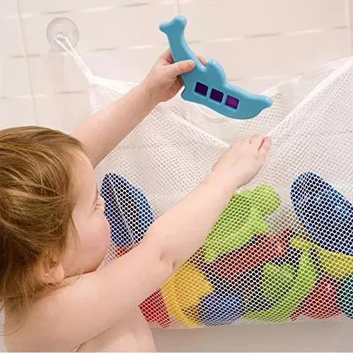 

BOHS Mesh Storage Shower Bag Organizer for Baby Bath Toys, with 2 Suction Cups, Size=18" * 14"/45*35cm