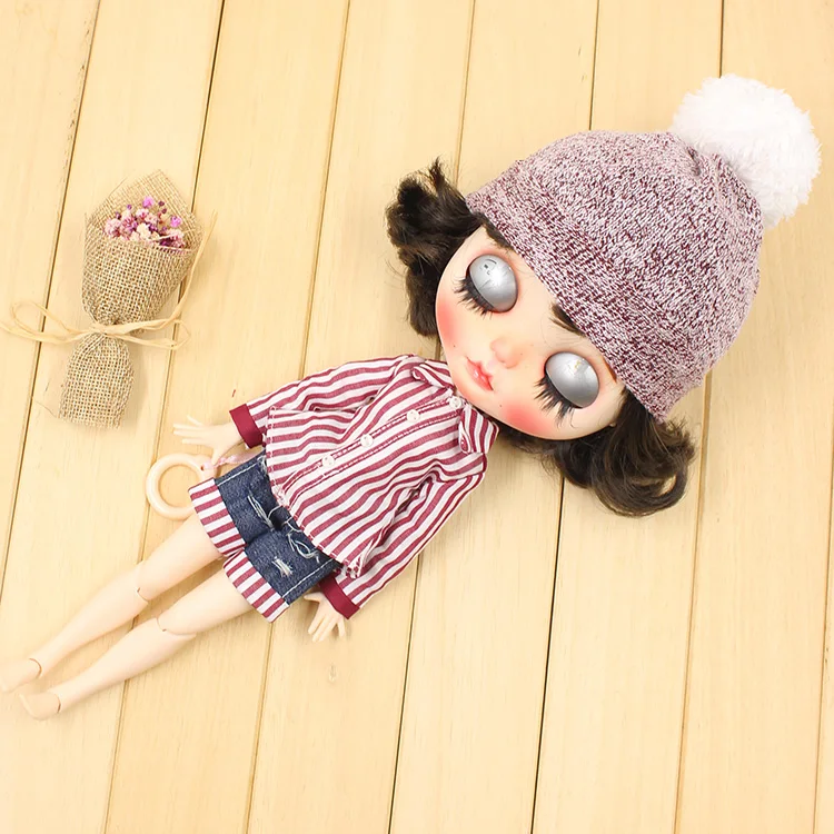 Blyth ледяной шарнир Кукла зимняя шапка рубашка и короткие штаны игрушка