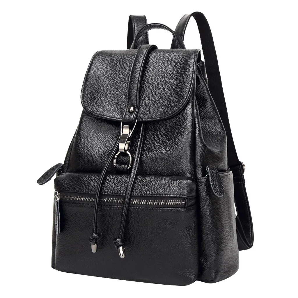 Модный черный рюкзак mochila mujer, женская сумка для колледжа, рюкзак для путешествий, повседневный рюкзак с верхним слоем, сумка из воловьей кожи, placak# C7