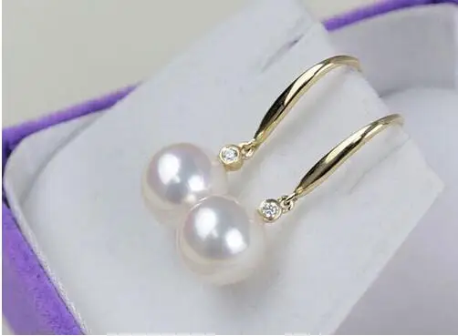 Charmingh Южное море пара 10-11 мм Серьги с золотым жемчугом 14 k