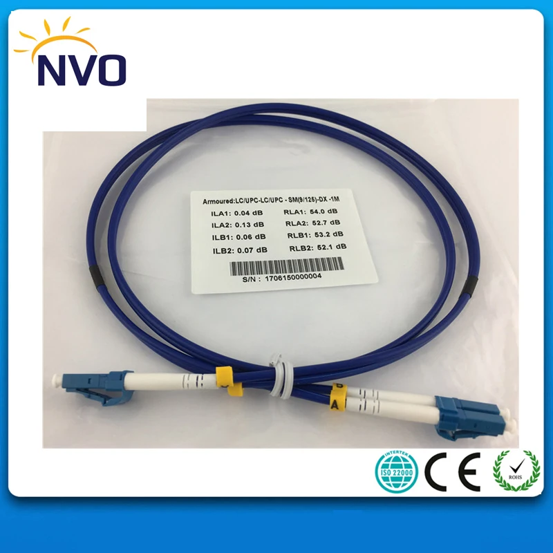 Free Shipping 5pcs/lot Armored Cables SM LC/UPC LC/UPC Single Mode ...