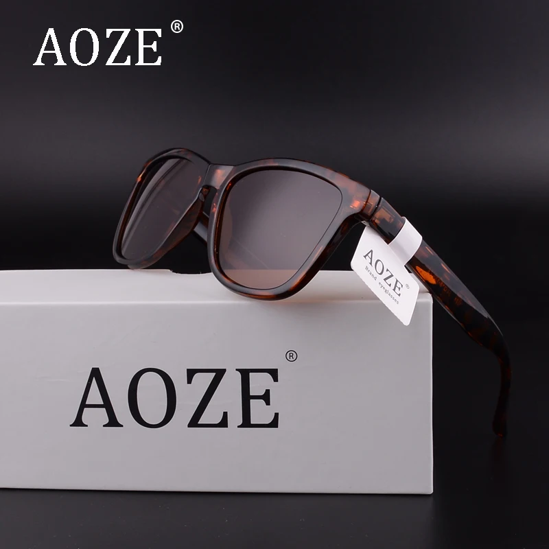 AOZE цвет градиент солнцезащитные очки для женщин поляризационные человек блики женские солнечные очки Винтаж вождения водительские очки 0717