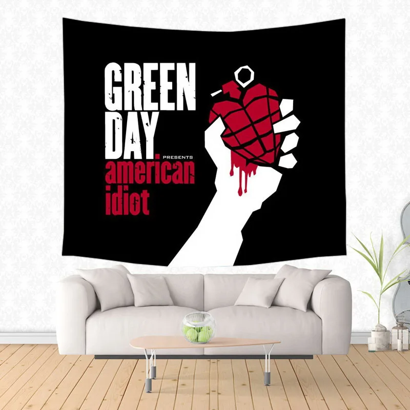 Green Day Tapestry Wall Hanging Customized Bedspread Bedsheets Dorm