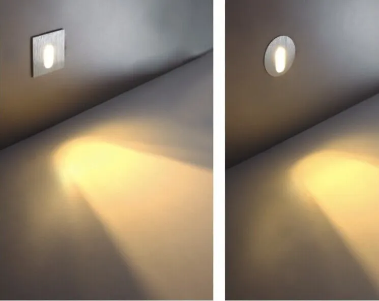 20 шт./лот 3 Вт LED footlight квадратный бра для лестницы шаг фойе, угол стены света, круглый/квадратный AC90-260V