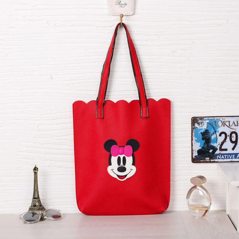 Disney Микки Маус мультфильм сумка девушка мешок леди Очаровательная Сумка Большая вместительная сумка для хранения Мода - Цвет: C