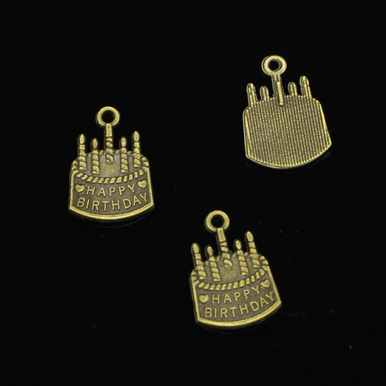 74 шт. подвески в виде торта на день рождения с бронзовым покрытием Подвески