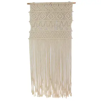 

Wall Art Handmade Knitting Cotton Rope Wall Hanging Tapestry Bohemian Hanging Decoration Tassel Craft Home Decor Textiles