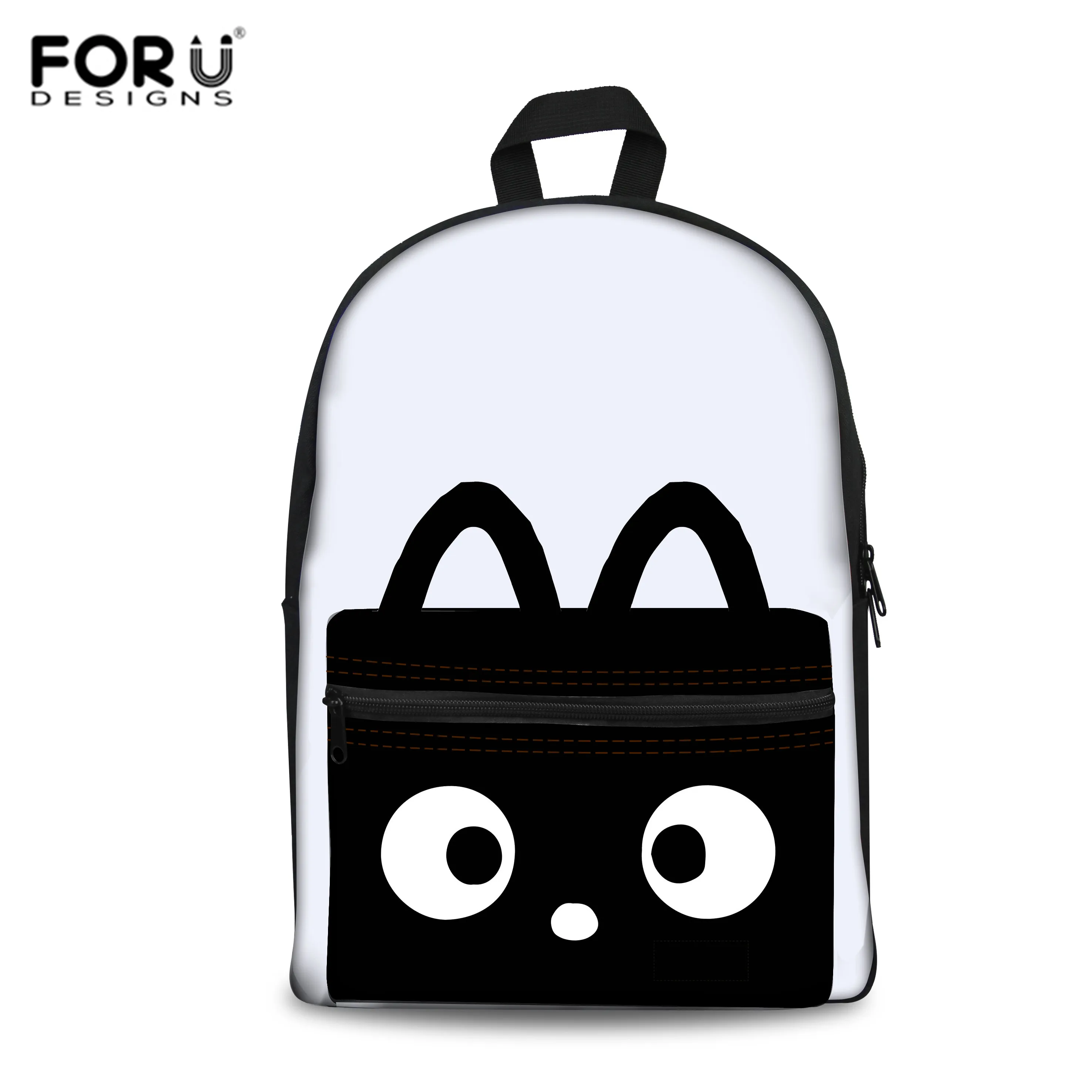 FORUDESIGNS Сладкий кот для девочек школьные сумки холст рюкзак ранец для подростков мальчиков повседневные милые спортивные Harajuku стиль Книга сумка - Цвет: T1020J