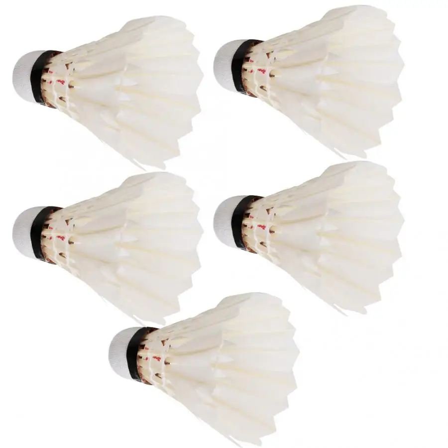 5PCS Shuttlecocks Gym Exercise Training Duck Feather Badminton Ball High Quality Badminton Shuttlecock Durable Badminton