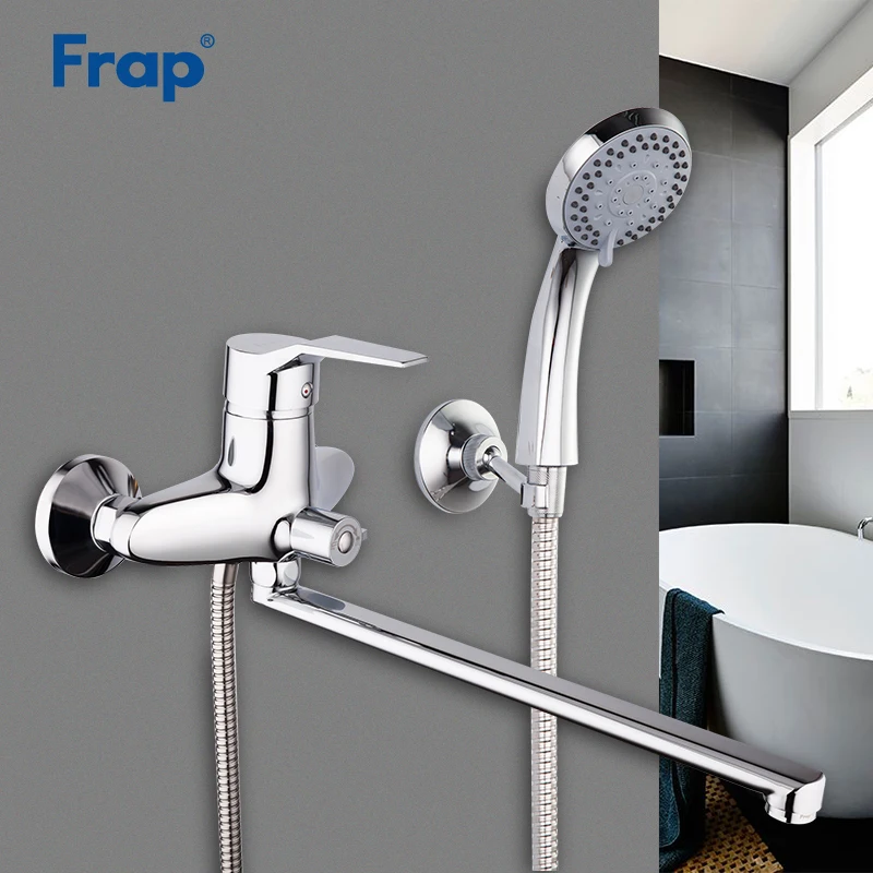 Frap New Arrival 1 Set Bathroom Faucet Chrome Finished Tap 35cm Rotation Long Nose Cold and Hot Wat