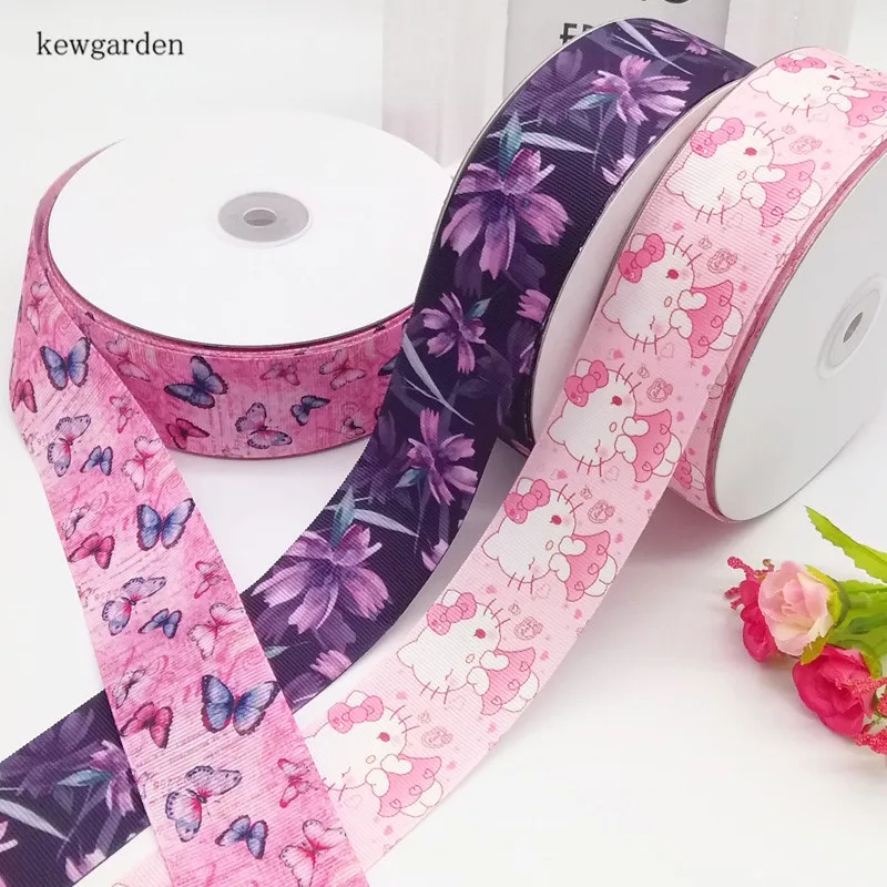Kewgarden " 25 мм термотрансферные корсажные ленты вручную изготовленная лента DIY бант ленты упаковка Riband 50 ярдов/рулон