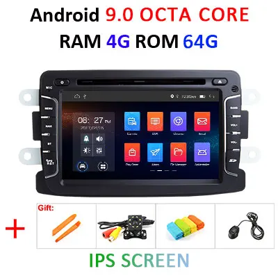 Ips DSP Android 9,0 4G 64G Автомобильный gps для Dacia Sandero Duster Captur Lada Xray 2 Logan 2 DVD плеер приемник ПК - Цвет: 9.0 4G 64G IPS