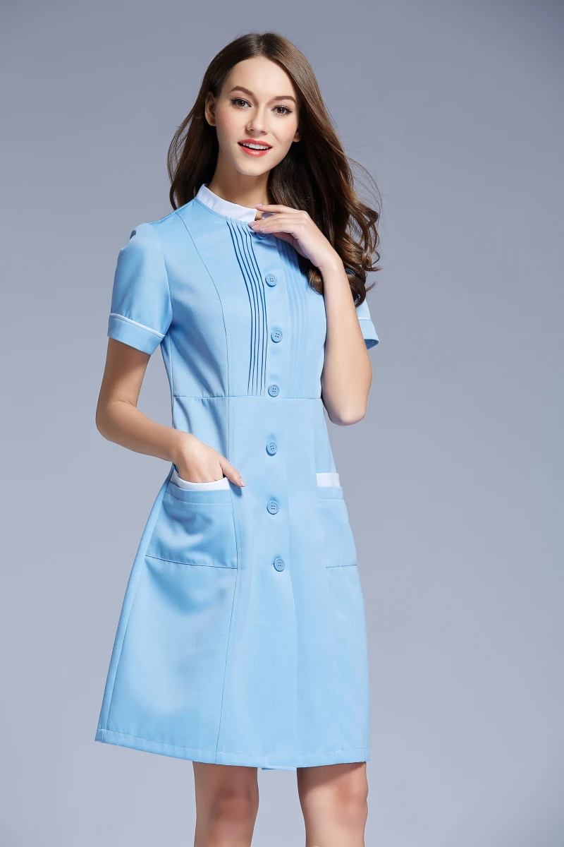 

2016 New Beauty Salon Medical Scrub Nurse Uniform Dental Clinic short sleeve nurse clothes slim fit