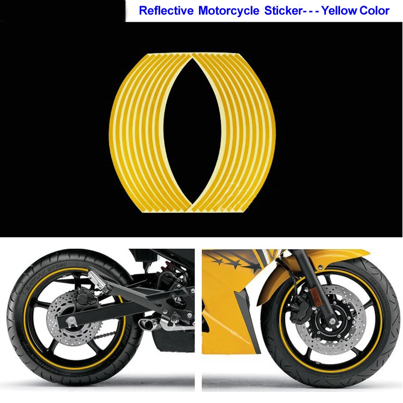 16 светоотражающих полосок мотоциклетная наклейка на колесо для 17 18 дюймов