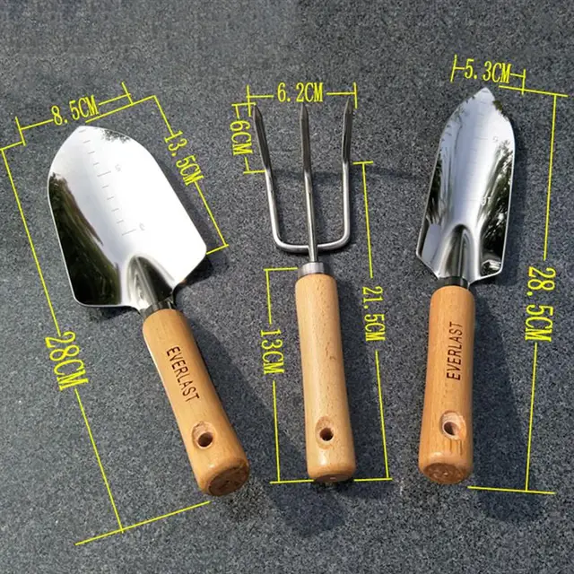 BESTOYARD Garden Shovel Stainless Steel Heavy Duty Rust Resistant Sharp Lawn Trowel Garden Tool Garden Spade for Bonsai Plant