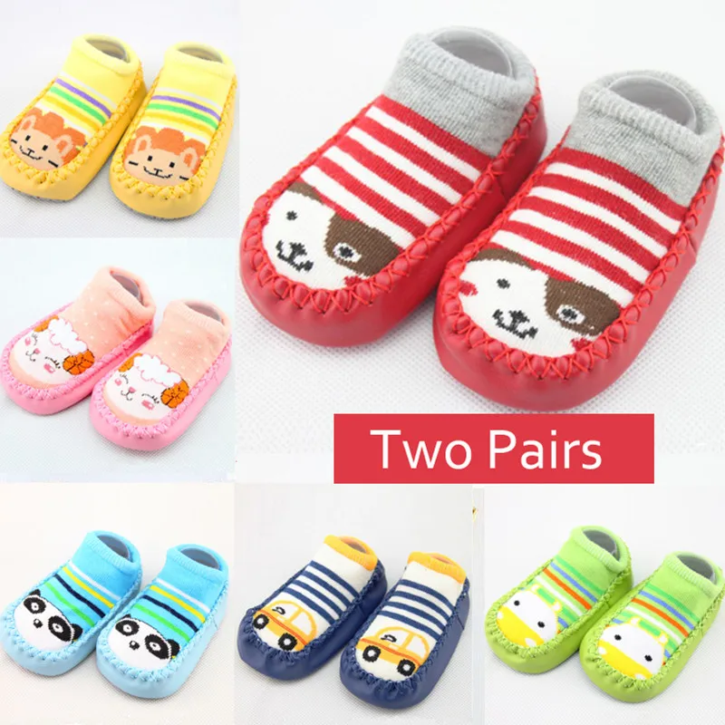 Для первых шагов обувь новорожденного Носки младенцев для маленьких девочек и