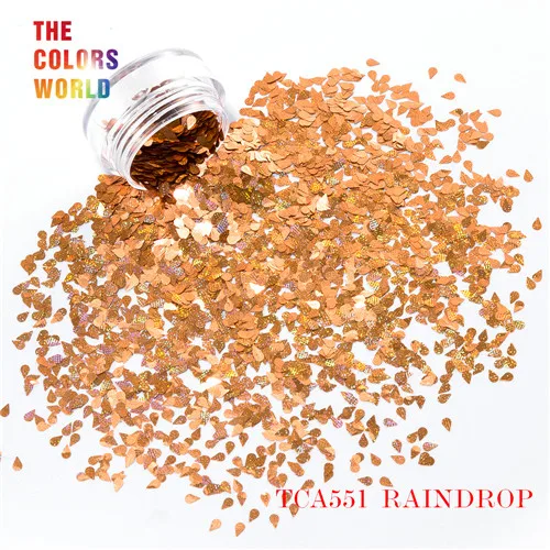 TCT-055 Raindrop форма мм 3 мм Размер растворитель Устойчив 12 различных звезд сверкающих лазерных цветов ногтей Блеск для украшения ногтей - Цвет: TCA551   50g