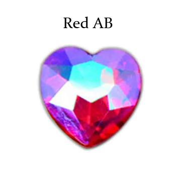 red AB Превосходное качество хрусталя AB цвета в форме сердца свободные Culet Стразы, 18 мм 25 шт./упак - Цвет: red AB