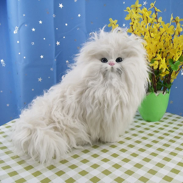 Новая имитация персидской кошки, игрушка из полиэтилена и меха, белая модель кошки sittig, кукла, подарок, около 28x18x21 см 2374