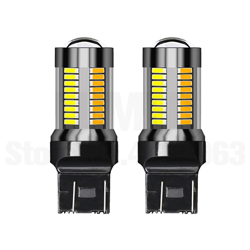 50x1157 BAY15D P21/5 W T20 7443 светодиодный светильник белого янтаря 4014 66 SMD лампа для автомобиля светодиодные задние тормозные лампы заднего хода аксессуары