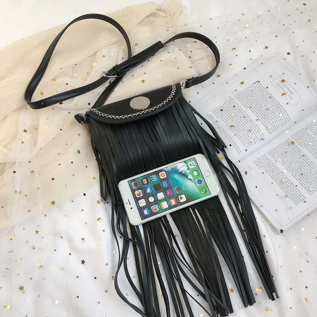Ladies Leisure Bucket Bag Long Tassel Hasp Messenger Shoulder Bags Quality Leather Summer Outside Mini Phone Coin Purse Bolsas