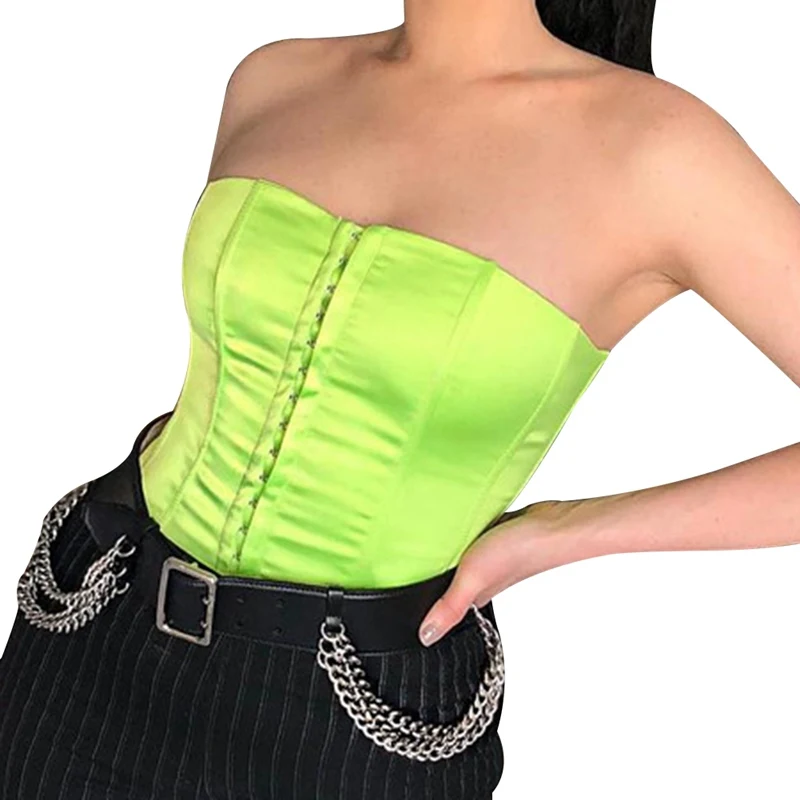 

Sexy Corsets And Bustiers For Women Fluorescent Color Overbust Costume Body Shaper Waist Trainer Corset Top