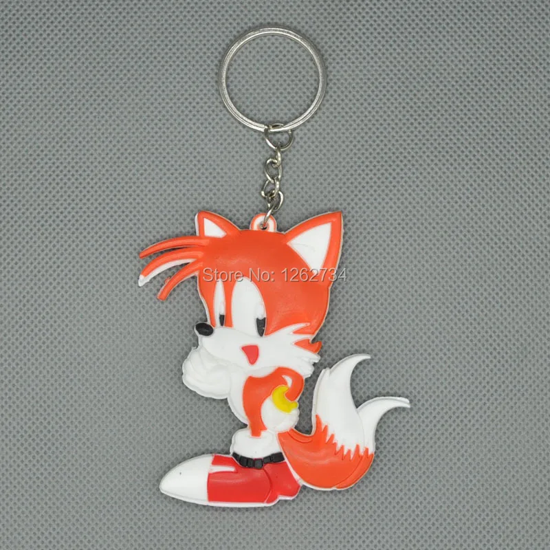 EMS 200/lot хвосты Knuckles тень Эми Роза брелок Металлический рисунках кольцо для ключей Подвески