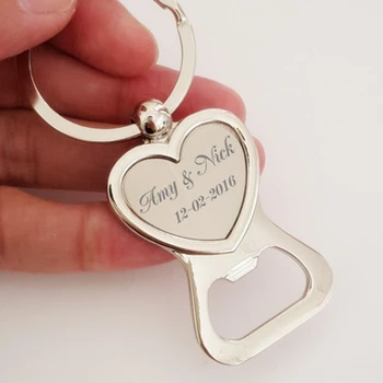 

Free Engraved Personalised Wedding Favour Love Heart Keyring Bottle Opener Keychain Personalized key chain key ring