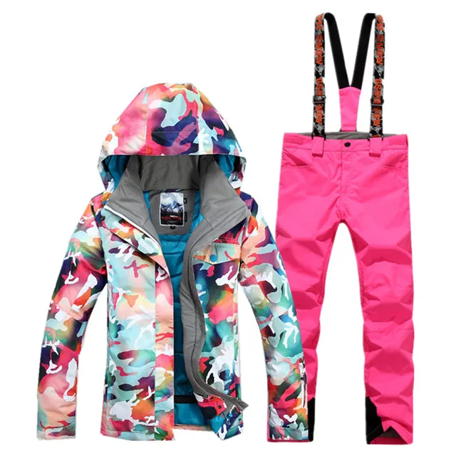 Cheap Gsou Snow Snowboard Jacket Cheap Ski Suit Women Winter Suit Skiing And Snowboarding Clothes Sport Suit Female Colorful Warm Coat