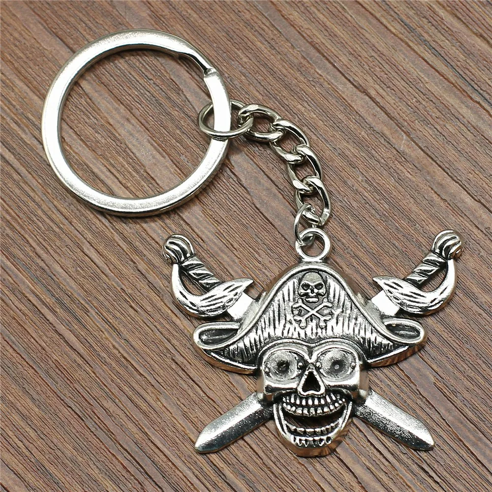 10 шт череп брелок пиратский ключ аксессуары для мужчин - Цвет: Pirate Skull
