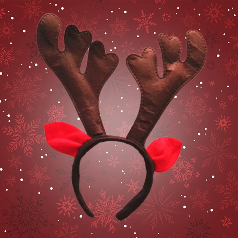 

Christmas Brown Reindeer Antlers Hair Hoop Christmas Kids Headband Headwear for Children Christmas Costume Party Ears Decoration