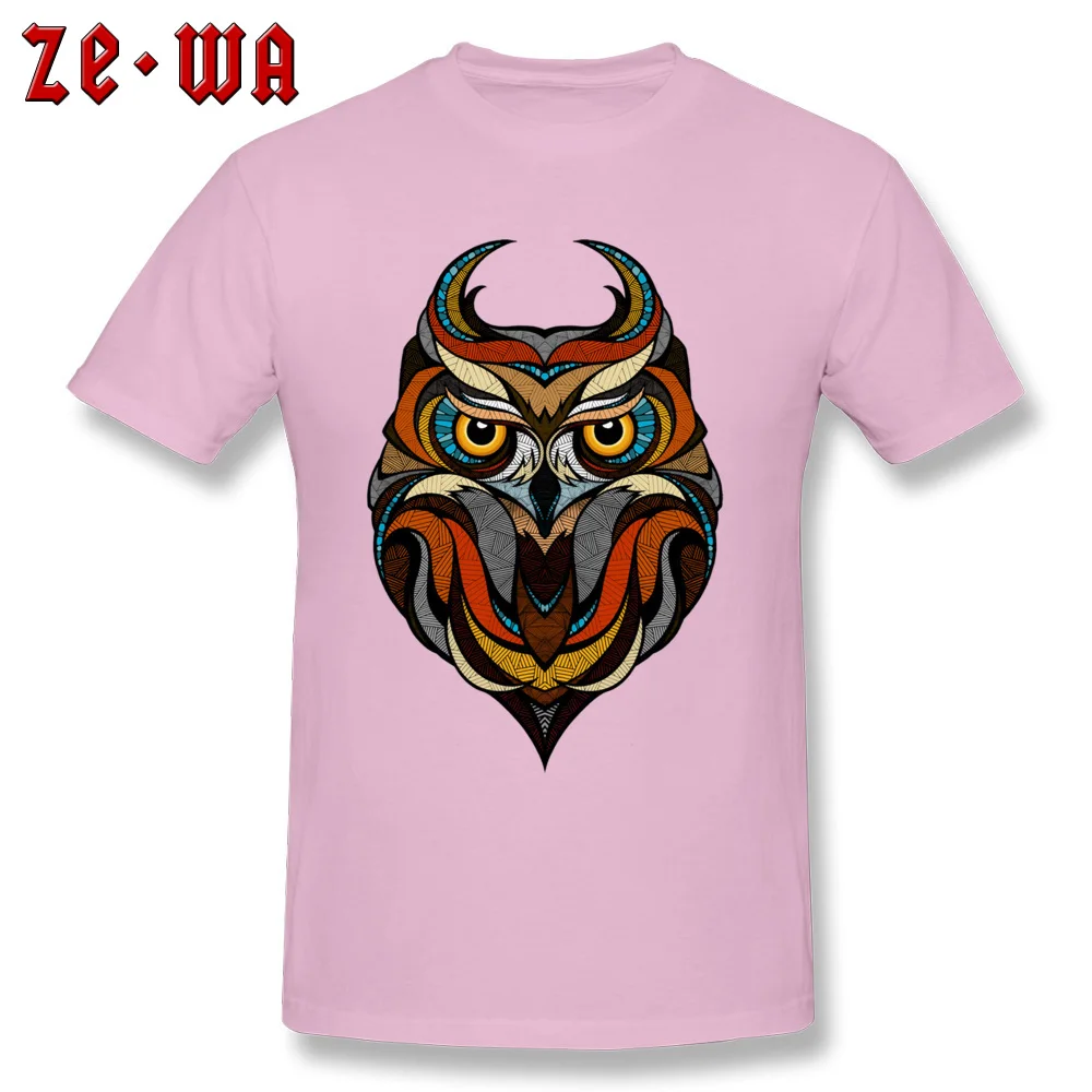 Customized Decorative Owl Mens T-Shirt 2018 Summer Short Sleeve Crewneck 100% Cotton Tops T Shirt Printing Tops T Shirt Decorative Owl pink