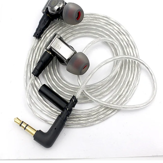 SENFER XBA 6в1 1DD+ 2BA Hybrid 3 привод наушники в ухо DJ HIFI Earplhone Monitor IEM с интерфейсом MMCX K3003 SE846 A5 A3 - Цвет: silver no mic L