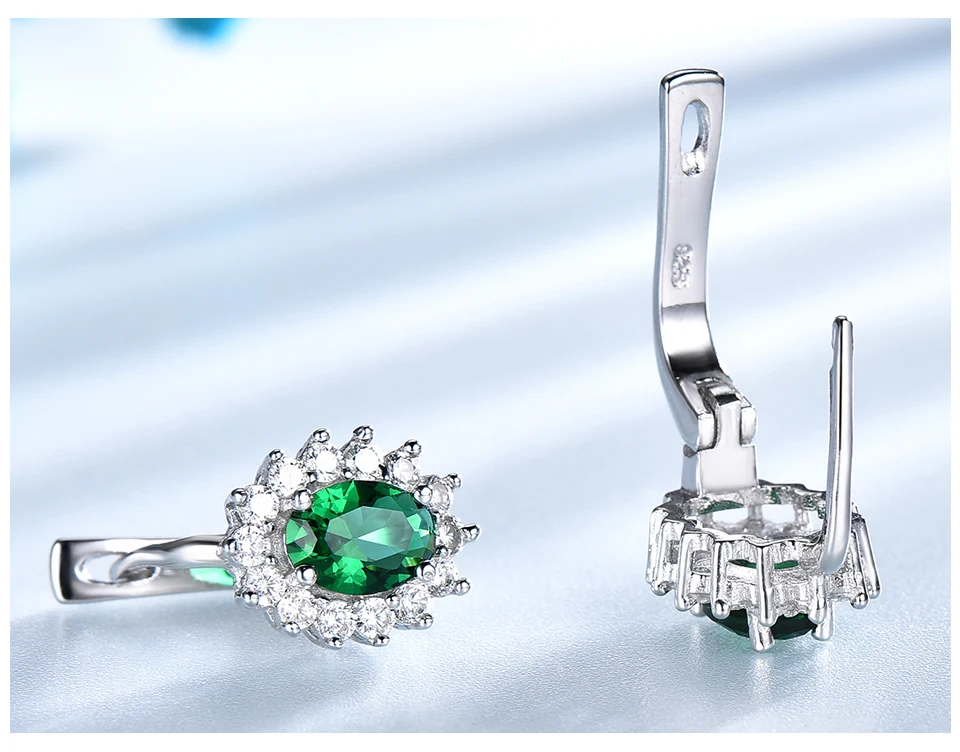 UMCHO-Emerald-925-sterling-silver-clip-earrings-for-women-EUJ074E-1-pc (5)