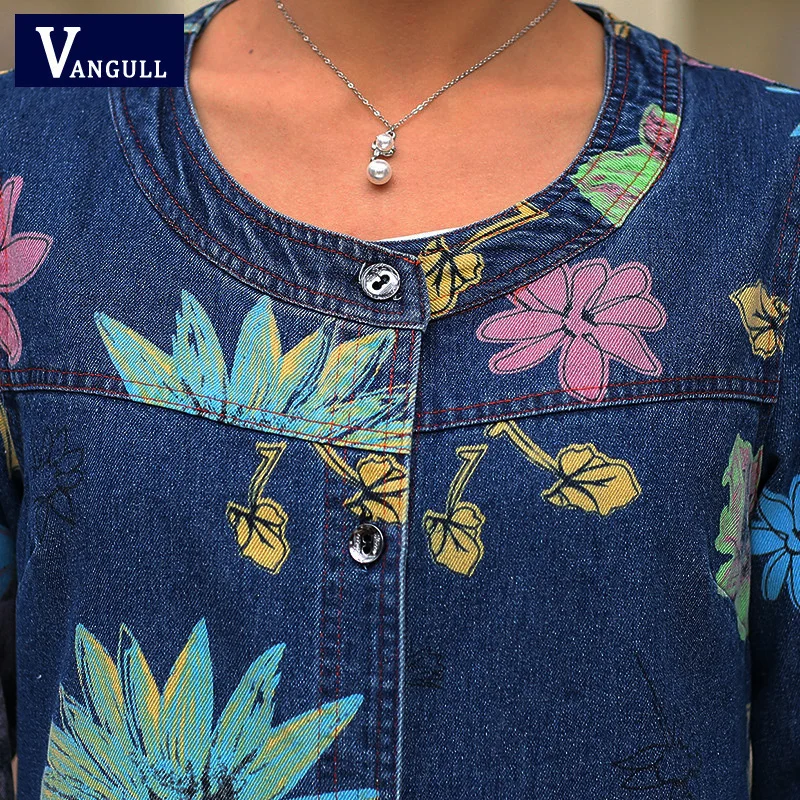 Vangull женская джинсовая куртка модель 4XL новинка 2019 года весенне осеннее хлопковое