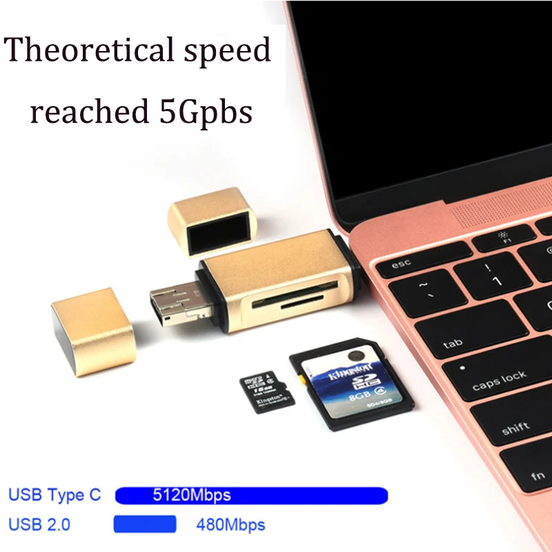 USB 2,0 Кардридер высокоскоростной SD TF Micro SD кардридер памяти OTG Тип C кардридер Micro USB SD адаптер