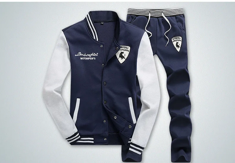 4XL мужской повседневный спортивный костюм дизайнерский воротник-стойка с вышивкой мужская бейсбольная Спортивная одежда мужские костюмы для отдыха Pull Home AFM516