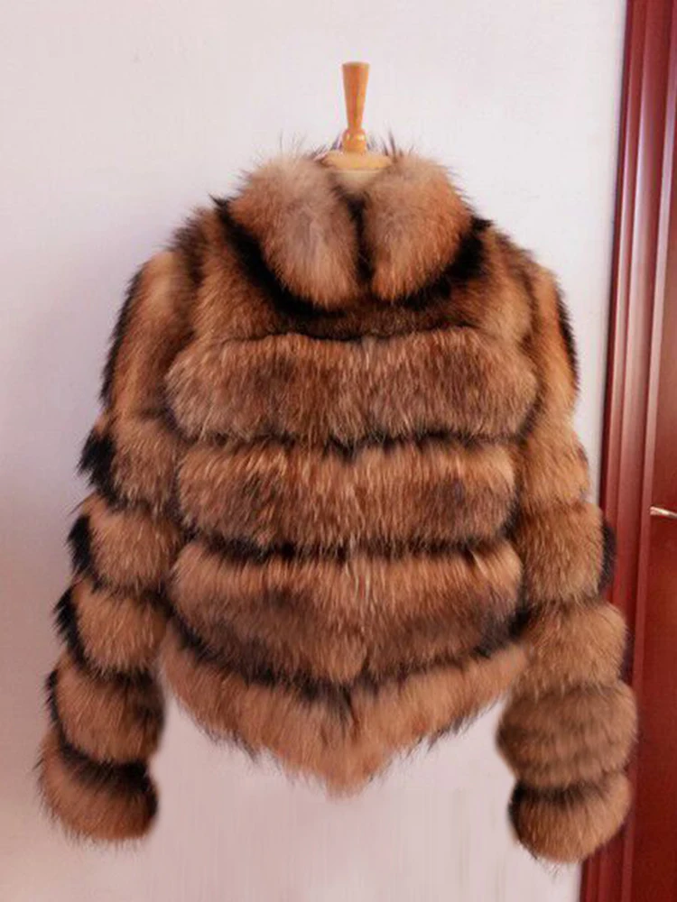 natural color short3 OFTBUY, натуральный мех енота, зимняя куртка для женщин, натуральный мех, пальто, Толстая теплая верхняя одежда, уличная одежда, брендовая Роскошная парка, модная новинка - Цвет: natural color short3