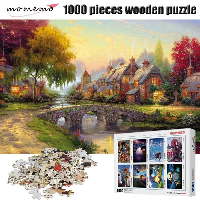 

MOMEMO Rural Scenery Adult Puzzles 1000 Pieces Wooden Jigsaw Puzzle 1000 Pieces Adult Puzzle Jigsaw Game Children Christmas Toys