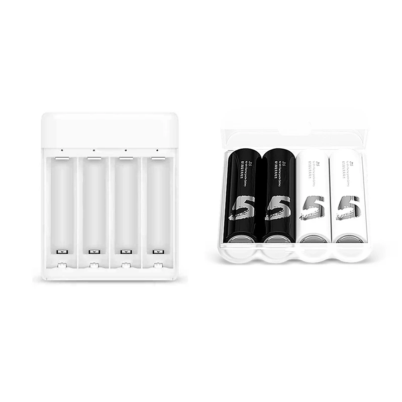 

Original Xiaomi ZMI Zi5 Charger with 4 Pcs AA Battery NiMH Rechargeable Batteries 1800mAh Environmentally for Toys Camera