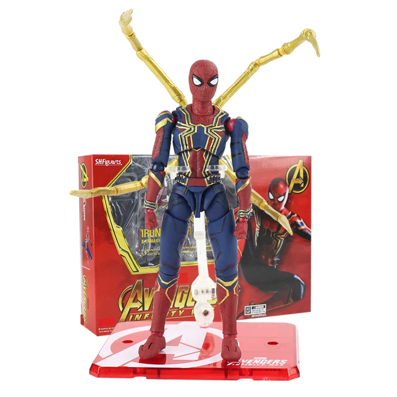 SHF S. H. Figuarts Marvel Мстители Бесконечная война Человек-паук Железный Паук и тамаши сцена ПВХ фигурка Коллекционная модель игрушки