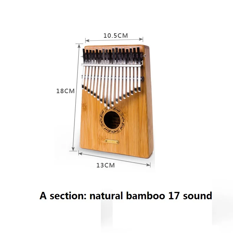 17-key Bamboo Kalimba Thumb Piano Mbira Sanza с сумкой для переноски музыкальная книга Наклейки тюнинг молоток музыкальный подарок - Цвет: A